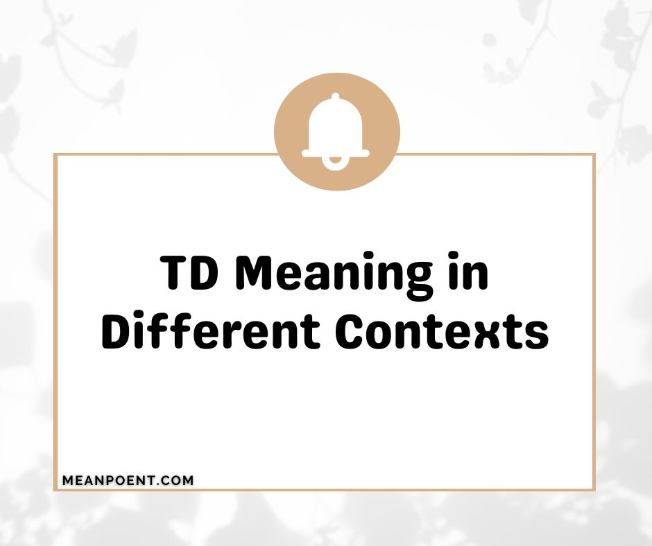 TD Meaning in Different Contexts