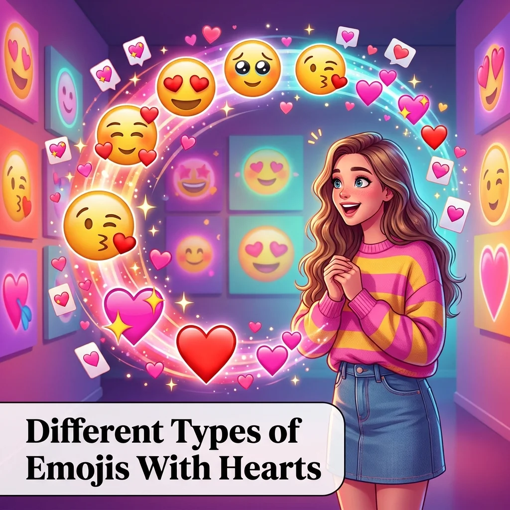 Different Types of Emojis With Hearts
