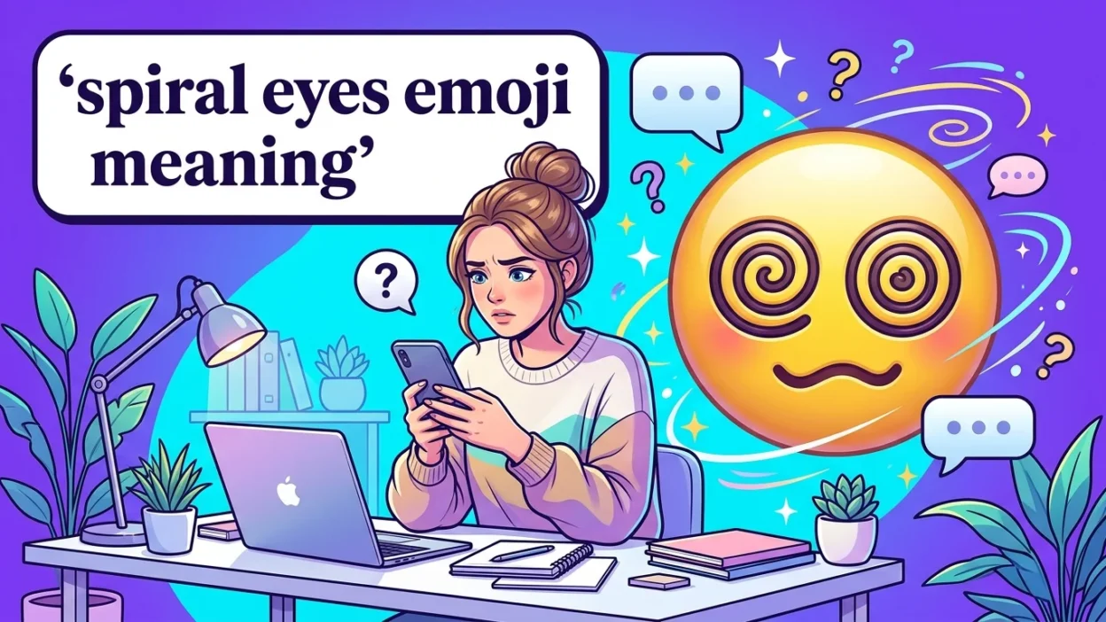 spiral eyes emoji meaning
