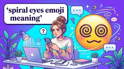 spiral eyes emoji meaning